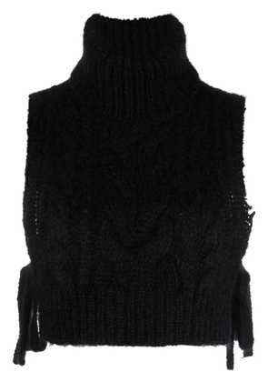 Cecilie Bahnsen Ivanka knitted cropped top - Black