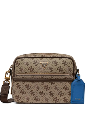 GUESS USA Milano monogram tag-detail shoulder bag - Neutrals