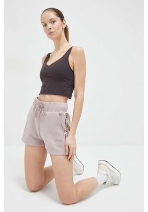 GUESS USA logo-tape drawstring-fastening shorts - Purple