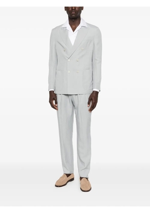 Eleventy double-breasted linen suit - Blue