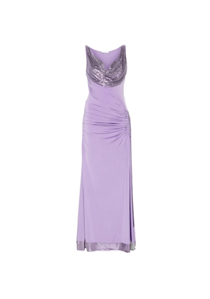 Paco Rabanne Pre-Owned chainmail-trim maxi dress - Purple