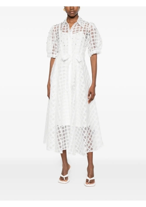 Paper Lace Cassandra rhinestone midi dress - White