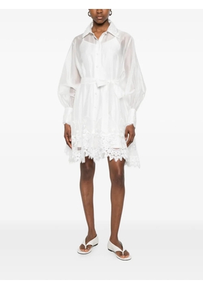 Paper Lace Hermann lace-trim mini dress - White