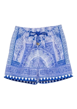 Camilla mid length swim shorts - Blue