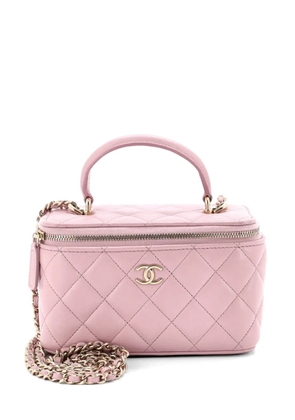 CHANEL Pre-Owned Classic Top Handle Vanity Case with Chain Quilted Lambskin Small crossbody bag - Pink