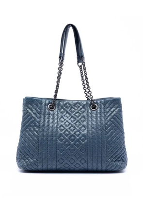 Bottega Veneta Pre-Owned 2012-2025 Medium Nappa Intrecciato Stitched Double Chain tote bag - Blue