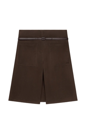Courrèges buckled knee-length shorts - Brown