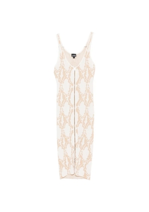 Just Cavalli zip patterned midi dress - White