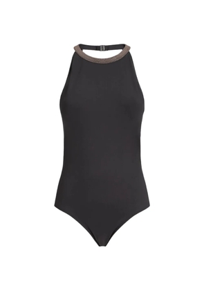 Brunello Cucinelli beaded swimsuit - Black