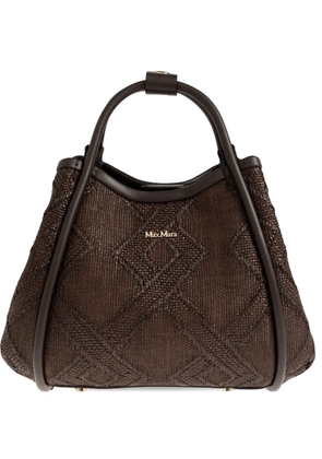 Max Mara extra-small Marine woven tote bag - Brown