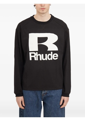 RHUDE logo-print long-sleeved T-shirt - Black