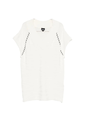 Just Cavalli V-neck stitch-detail mini dress - White