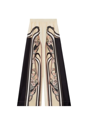 La DoubleJ floral-print palazzo trousers - Neutrals