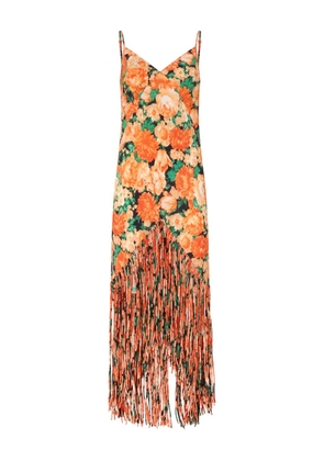 PINKO floral fringe dress - Orange