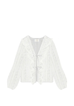 MC2 Saint Barth lace striped shirt - White