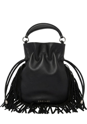 Orciani fringed leather tote bag - Black