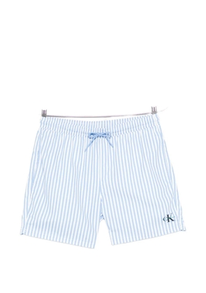 Calvin Klein striped logo beach shorts - Blue