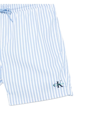 Calvin Klein striped logo beach shorts - Blue