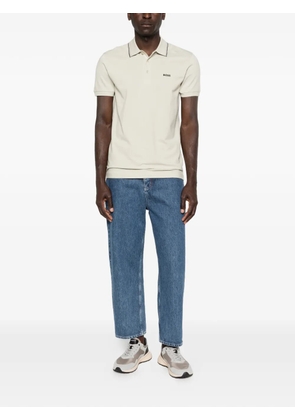 BOSS piped cotton polo shirt - Neutrals