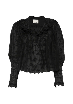 ISABEL MARANT Zelly ruffled floral blouse - Black