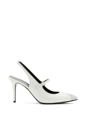 Alessandra Rich buckle embellished pumps - White