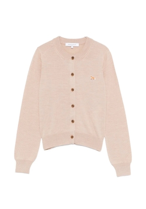 Maison Kitsuné fox-patch round-neck cardigan - Neutrals