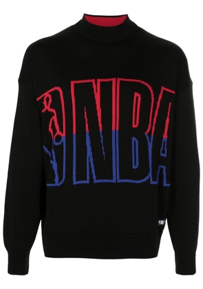 BOSS x NBA logo-print knitted sweatshirt - Black