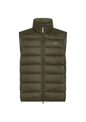 Sun68 quilted high-neck gilet - Green