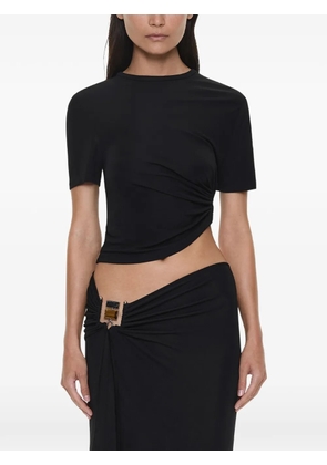 Christopher Esber Bezel Quartz ruched tee T-shirt - Black