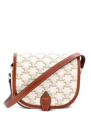 Celine Pre-Owned Folco Bag Triomphe Coated Canvas Medium crossbody bag - Neutrals