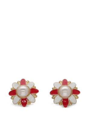 Vintage flower clip-on earrings - Gold