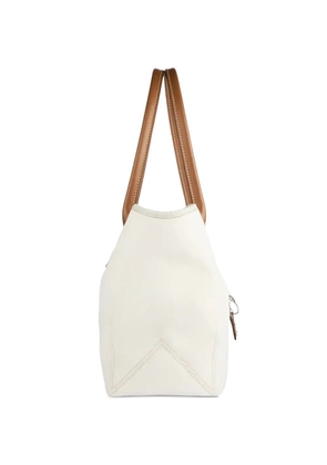 Fay leather-trim tote bag - White