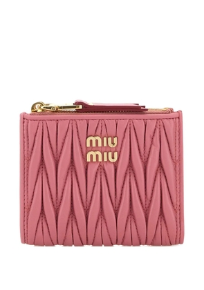 Miu Miu small Matelassé leather wallet - Pink