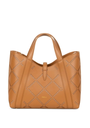 Furla small Goccia perforated tote bag - Neutrals