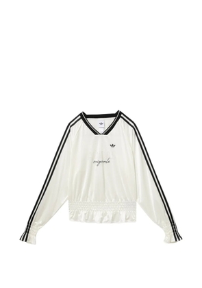 adidas smocked T-shirt - White