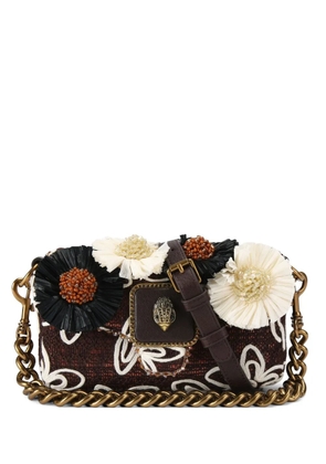Kurt Geiger London mini Pimlico flower-appliqué shoulder bag - Brown
