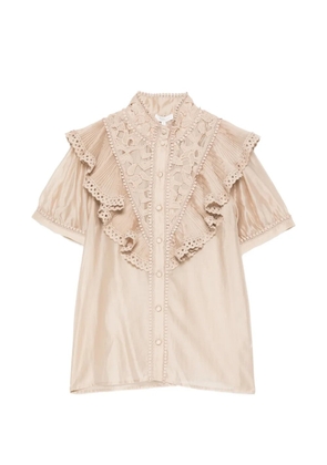 Paper Lace lace ruffled shirt - Neutrals