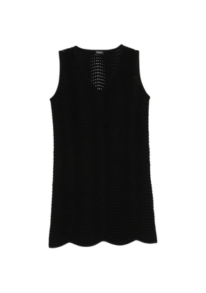 Neera V-neck textured mini dress - Black