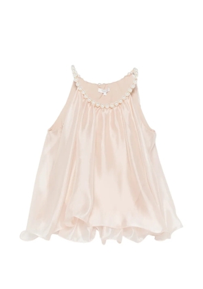 Paper Lace faux-pearl ruffled blouse - Pink