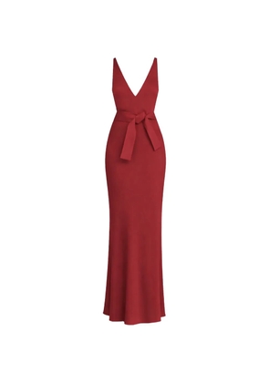 Gloria Coelho V-neck belted maxi dress - Red