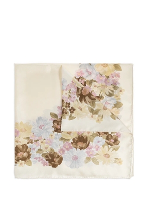 Versace floral silk scarf - Neutrals