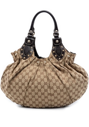 Gucci Pre-Owned 2016-2026 GG Canvas Studded Pelham hobo bag - Neutrals