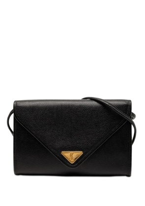 Saint Laurent Pre-Owned 20th Century Leather Envelope Flap crossbody bag - Black