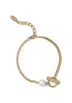 Karl Lagerfeld pearl chain bracelet - Gold