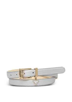 GUESS USA logo-charm buckled belt - Silver