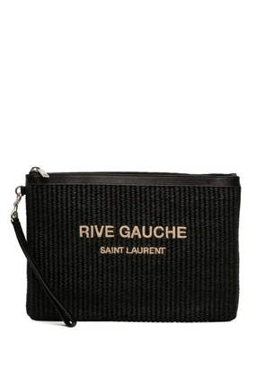 Saint Laurent Pre-Owned 2020 Raffia Rive Gauche clutch bag - Black