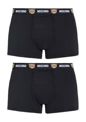 Moschino logo teddy-detail cotton boxers (pack of two) - Black