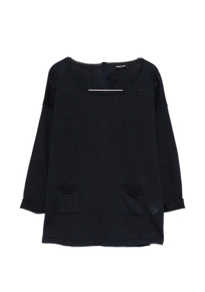 anne claire round-neck cardigan - Blue