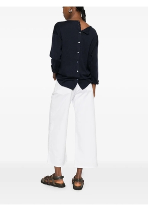 anne claire round-neck cardigan - Blue