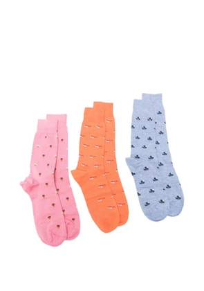 Paul Smith Summer Novelty patterned socks (set of three) - Pink